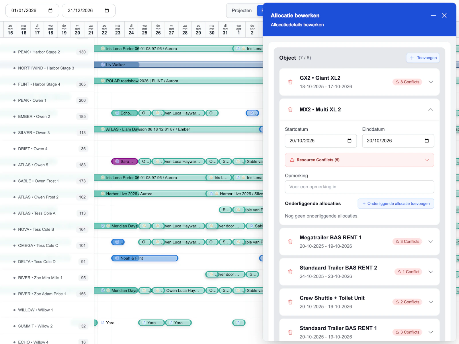 EasyLog light planner frame 1 showing a broader planning overview across resources.