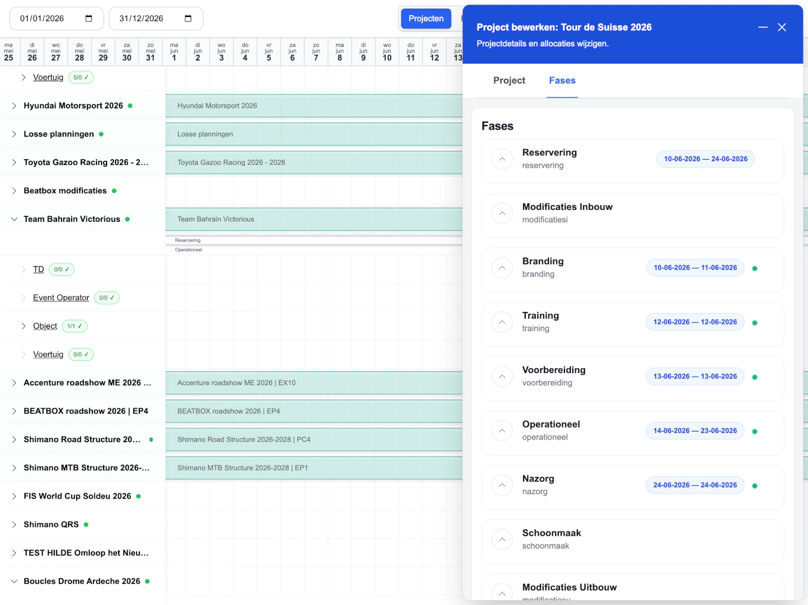 EasyLog light planner frame 2 with denser grouped assignments and status detail.