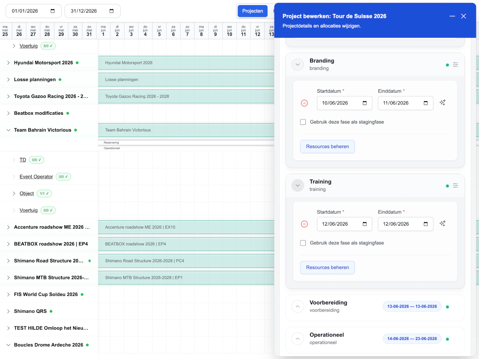 EasyLog light planner frame 3 showing a wide scheduling view across multiple resources.