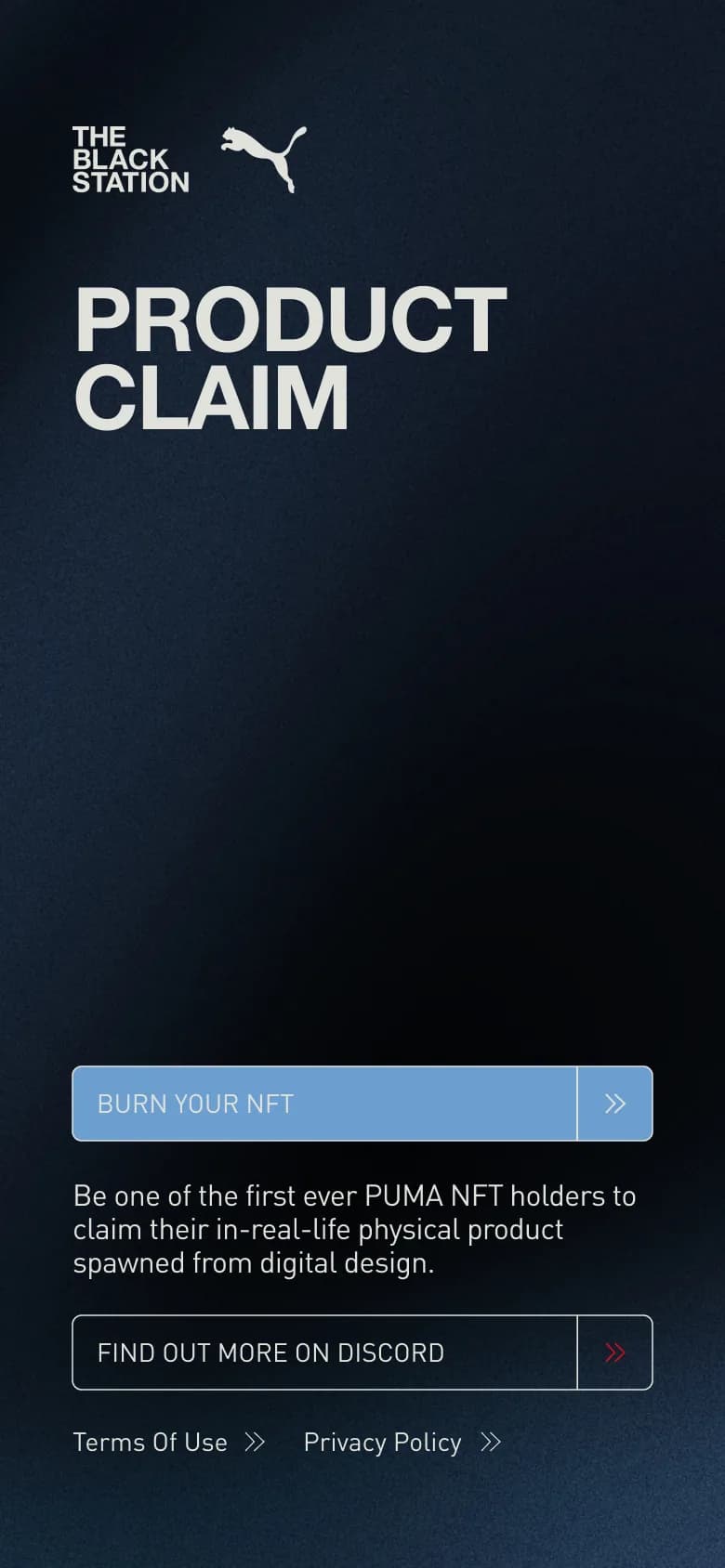 Puma Blackstation collection screen combining product detail and onboarding cues.