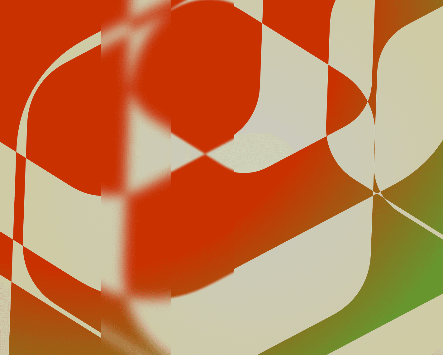 Warm Selfso abstract texture with broad green and orange connection shapes.